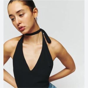 Reformation Black Halter top
